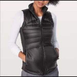 Lululemon Women's Down For A Run Vest II Black Size 2 Goose Down Blend Slim Fit